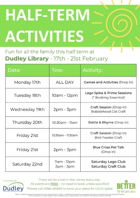 Dudley Library - Children's Half Term Activities